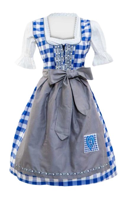 Alluring Dirndl Wensky Midi Denim Blue Check