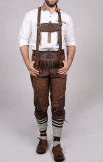 Knee Long Trachten Bundhosen Dark Brown BH-07