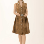 Modern Tracht Leather Dress Elisa Forest Brown LHC-01