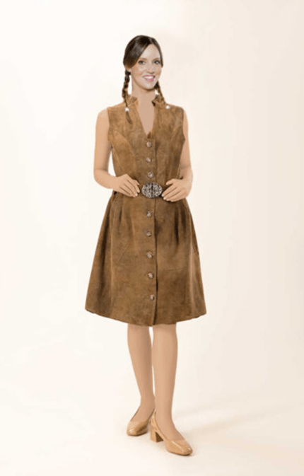 Modern Tracht Leather Dress Elisa Forest Brown LHC-01