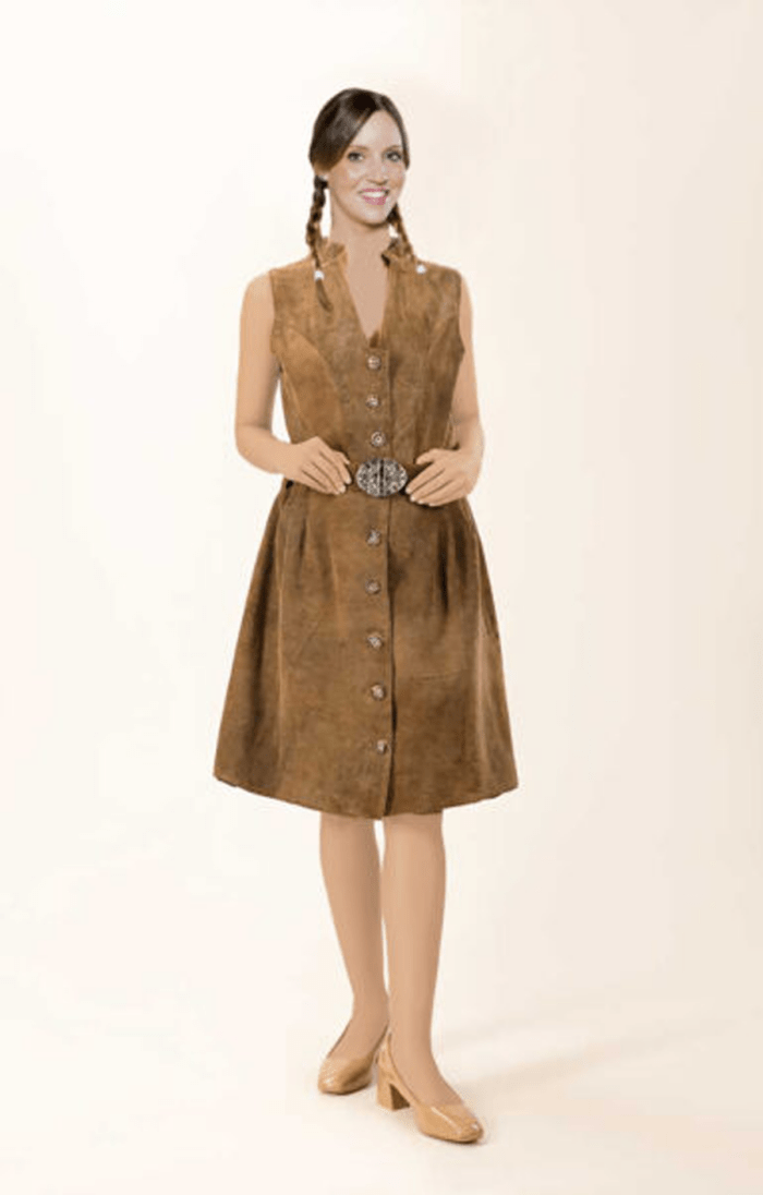 Modern Tracht Leather Dress Elisa Forest Brown LHC-01