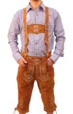 Authentic Bavarian Bundhosen Lavishing Gold Brown BH-01