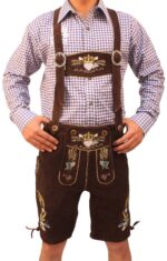 Authentic Bavarian Lederhosen Herren Dark brown LH-04