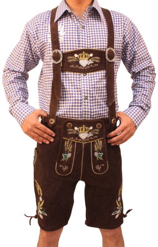 Authentic Bavarian Lederhosen Herren Dark brown LH-04