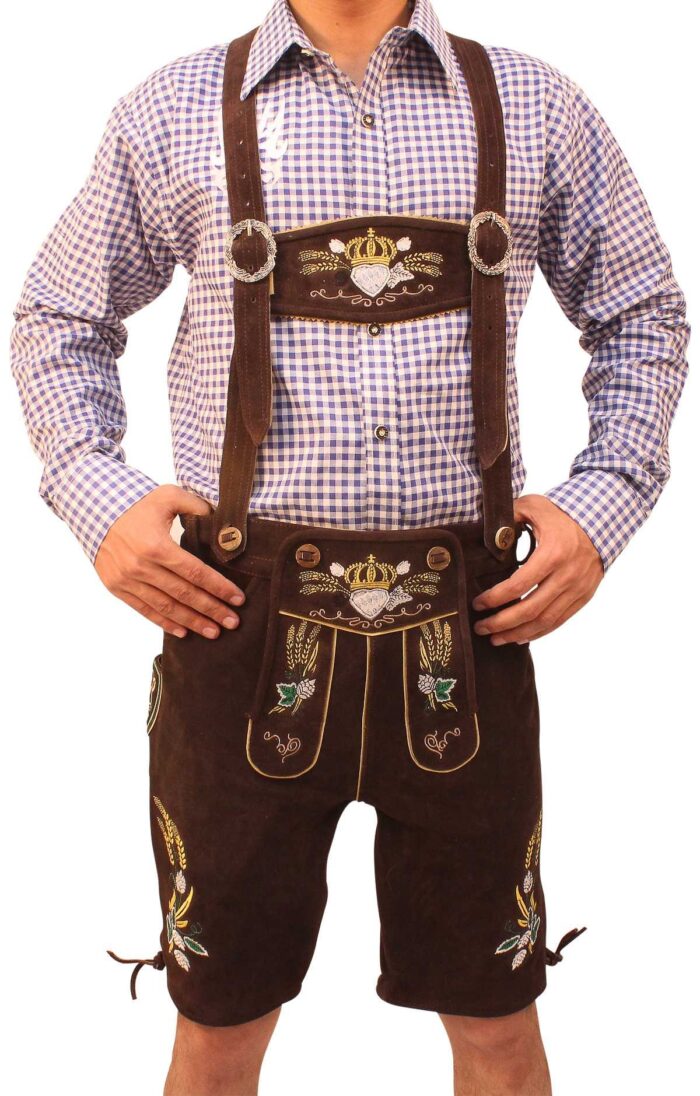 Authentic Bavarian Lederhosen Herren Dark brown LH-04