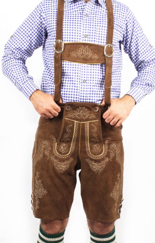 Bavarian Short Lederhosen Classic Brown LH-20