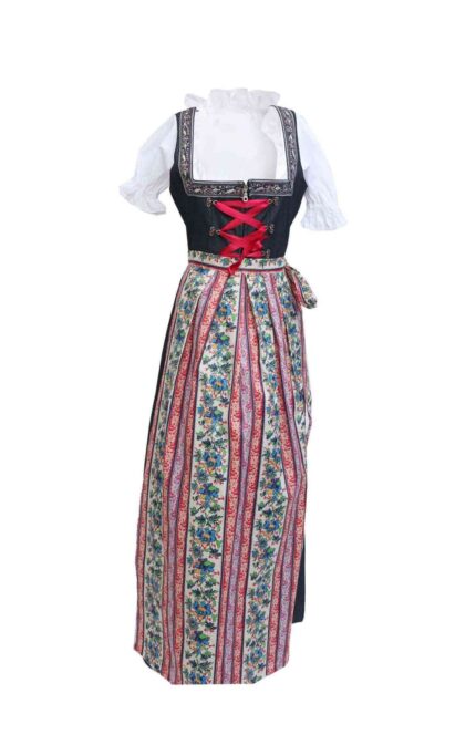 Charming Dirndl Maxi Long Cherry Black