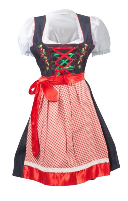 Charming Dirndl Royal Blue Vintage 2 Way Flip Apron