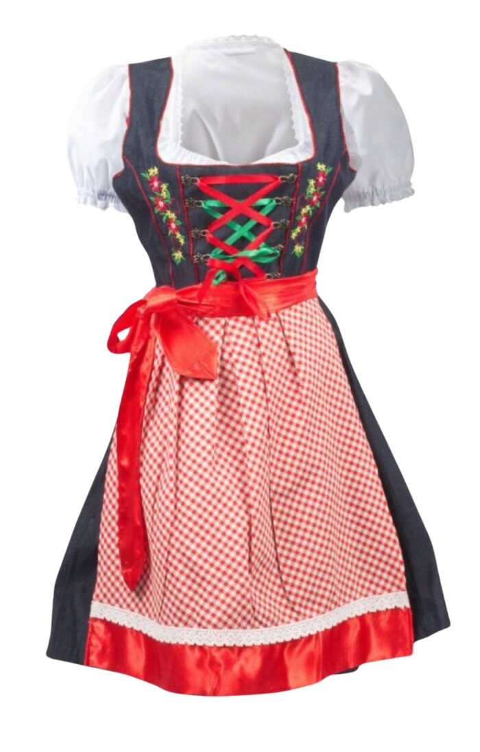 Charming Dirndl Royal Blue Vintage 2 Way Flip Apron