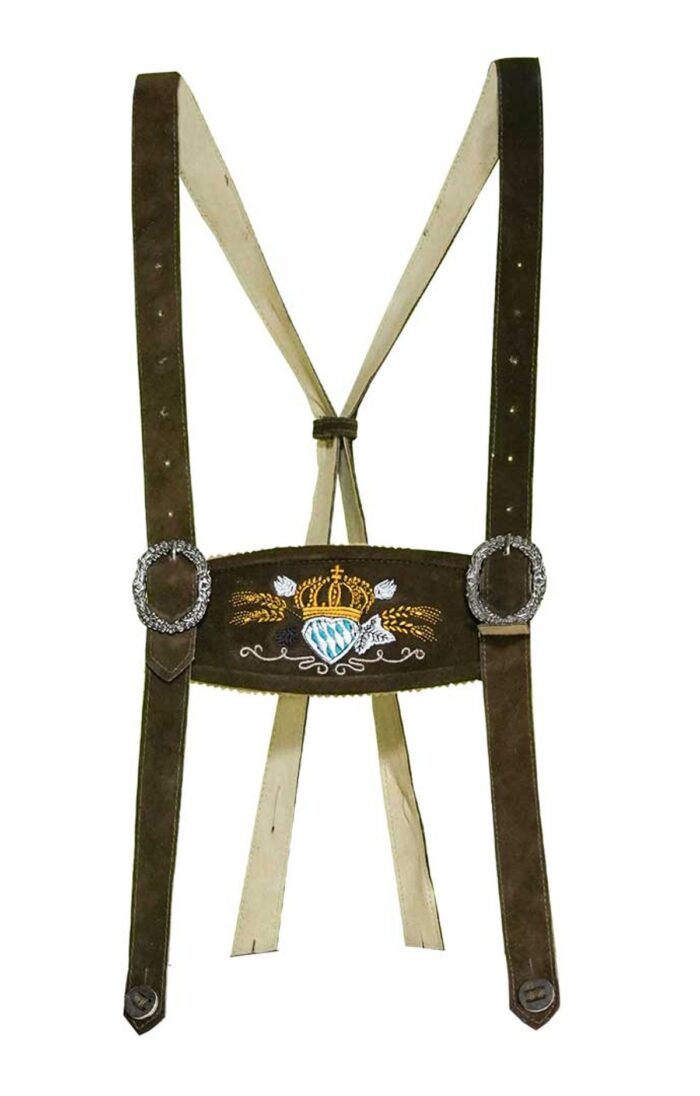Authentic Lederhosen Suspenders Dark Brown SUS-04