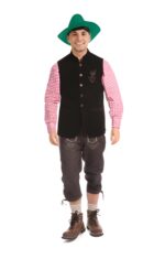 Authentic Waistcoat Embroidered Dull Black WC-03