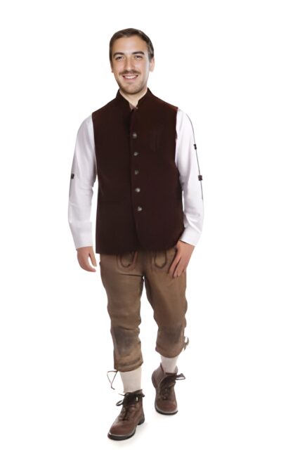 Authentic Waistcoat Embroidered Traditional Brown WC-05