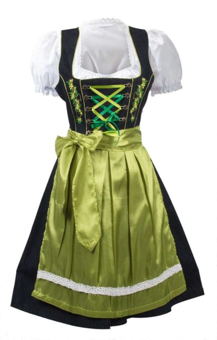 Graceful Dirndl Dress Green 2 Way Flip Apron