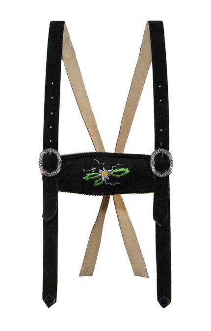 Oktoberfest Lederhosen Suspenders Real Dark Grey SUS-12