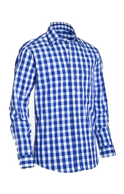 Essential Shirt Small Checkered Cobalt Blue ST-02