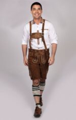 Short Plattler Lederhosen Staggering Brown LH-11