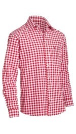 Shirt Small Checkered Dark Red ST-06