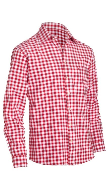 Shirt Small Checkered Dark Red ST-06