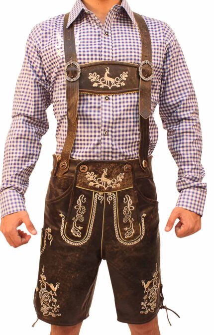 Classic Short Lederhosen For Men Wild Brown LH-03