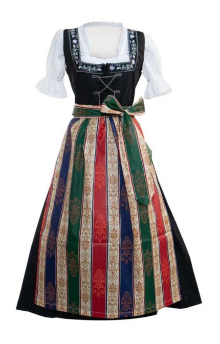 Classic Authentic German Dirndl Dress Maxi Long Anna in Black