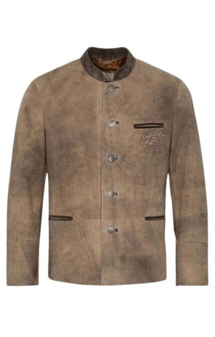 Classic Trachten Leather Coat – Wear Bavarian Tradition with Confidence