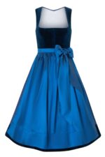 Luxurious Blue Velvet Dirndl Skirt In Silk - Traditional Charm Meets Modern Fashion
