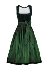 Green Velvet Dirndl Body Skirt in Silk - Timeless Elegance Meets Modern Style